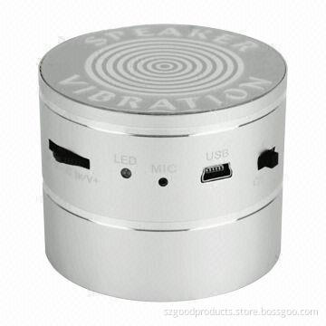 Bluetooth vibration speaker with microphone, mini USB, 360 degrees omnidirectional sound